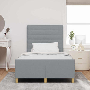 vidaXL Bed Frame with Headboard Light Gray 120 x 190 cm Fabric