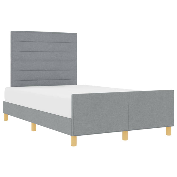 vidaXL Bed Frame with Headboard Light Gray 120 x 190 cm Fabric