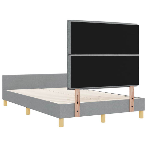 vidaXL Bed Frame with Headboard Light Gray 120 x 190 cm Fabric