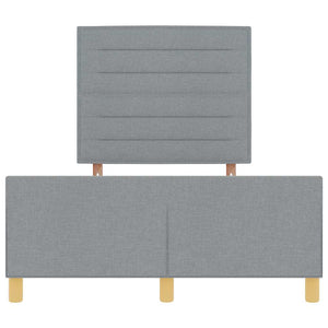 vidaXL Bed Frame with Headboard Light Gray 120 x 190 cm Fabric