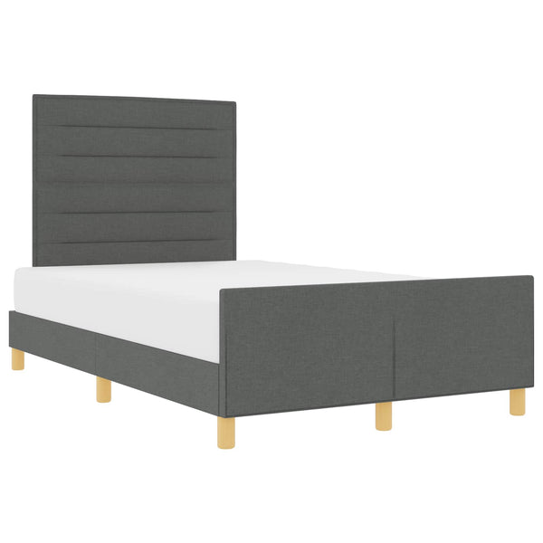 vidaXL Bed Frame with Headboard Dark Gray 120 x 190 cm Fabric