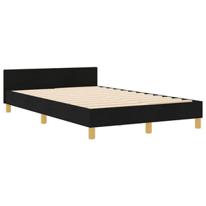 vidaXL Bed Frame with Headboard Black 120 x 190 cm Fabric