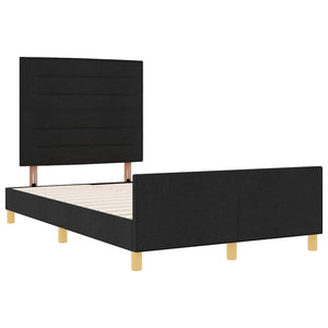 vidaXL Bed Frame with Headboard Black 120 x 190 cm Fabric