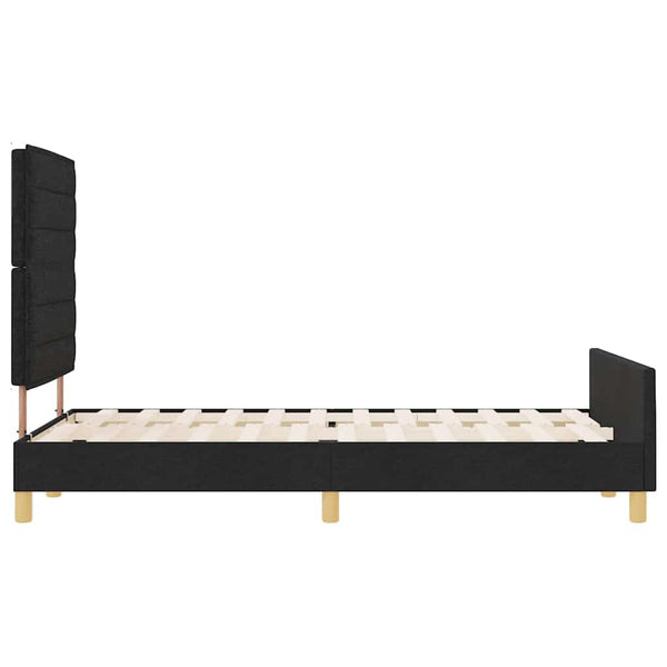 vidaXL Bed Frame with Headboard Black 120 x 190 cm Fabric