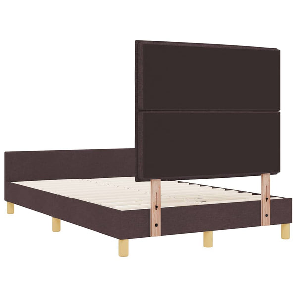 vidaXL Bed Frame with Headboard Dark Brown 120 x 190 cm Fabric
