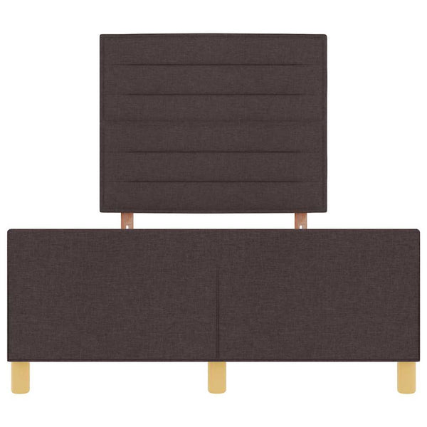 vidaXL Bed Frame with Headboard Dark Brown 120 x 190 cm Fabric