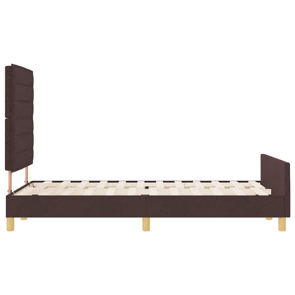 vidaXL Bed Frame with Headboard Dark Brown 120 x 190 cm Fabric