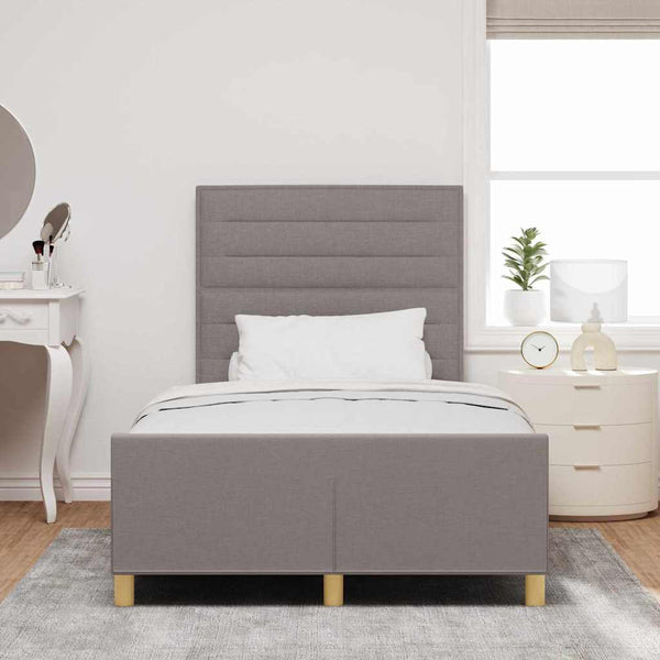 vidaXL Bed Frame with Headboard Taupe 120 x 190 cm Fabric