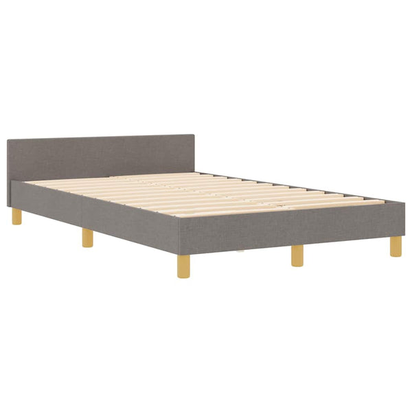vidaXL Bed Frame with Headboard Taupe 120 x 190 cm Fabric