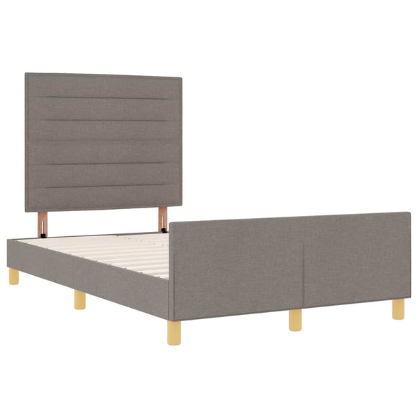 vidaXL Bed Frame with Headboard Taupe 120 x 190 cm Fabric