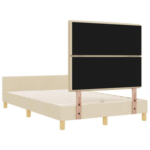 vidaXL Bed Frame with Headboard Cream 120 x 190 cm Fabric