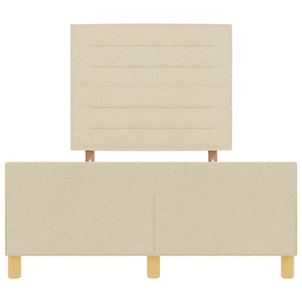 vidaXL Bed Frame with Headboard Cream 120 x 190 cm Fabric