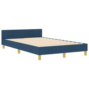 vidaXL Bed Frame with Headboard Blue 120 x 190 cm Fabric