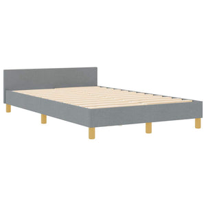 vidaXL Bed Frame with Headboard Light Gray 120 x 200 cm Fabric