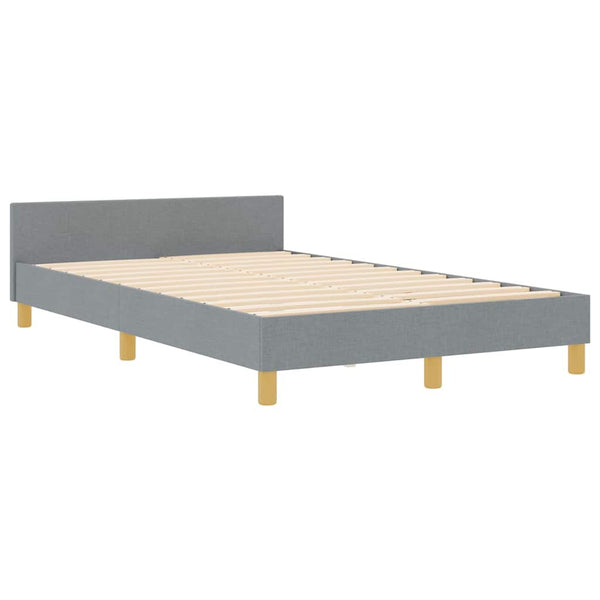 vidaXL Bed Frame with Headboard Light Gray 120 x 200 cm Fabric
