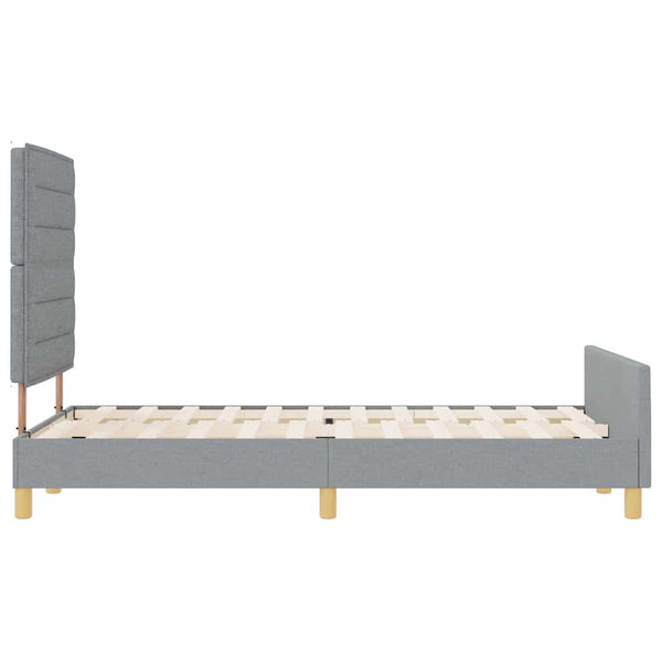 vidaXL Bed Frame with Headboard Light Gray 120 x 200 cm Fabric