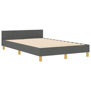 vidaXL Bed Frame with Headboard Dark Grey 120 x 200 cm Fabric