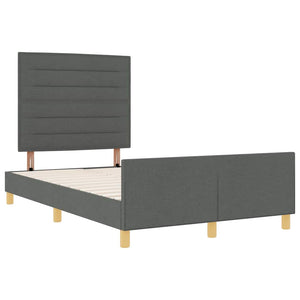 vidaXL Bed Frame with Headboard Dark Grey 120 x 200 cm Fabric
