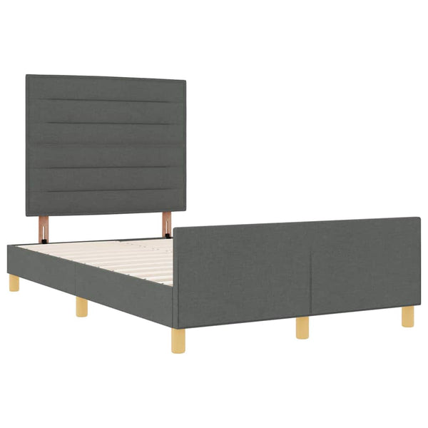 vidaXL Bed Frame with Headboard Dark Grey 120 x 200 cm Fabric
