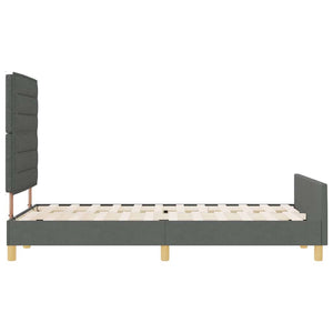 vidaXL Bed Frame with Headboard Dark Grey 120 x 200 cm Fabric