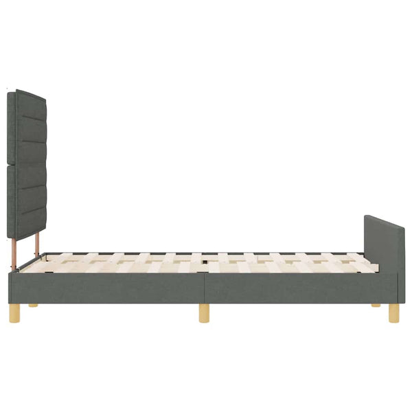 vidaXL Bed Frame with Headboard Dark Grey 120 x 200 cm Fabric