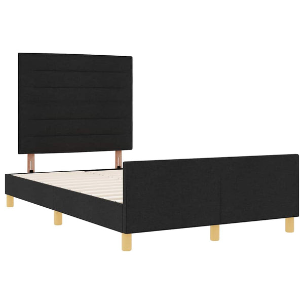vidaXL Bed Frame with Headboard Black 120 x 200 cm Fabric