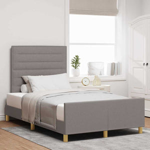 vidaXL Bed Frame with Headboard Taupe 120 x 200 cm Fabric