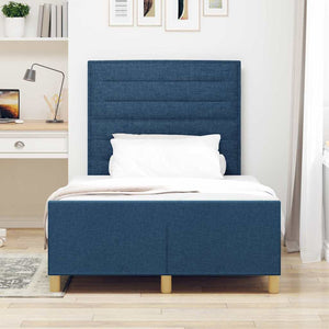 vidaXL Bed Frame with Headboard Blue 120 x 200 cm Fabric
