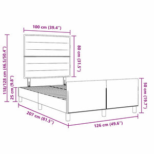 vidaXL Bed Frame with Headboard Blue 120 x 200 cm Fabric