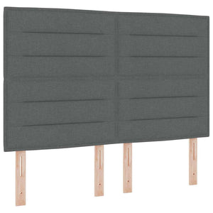 vidaXL Bed Frame with Headboard Dark Grey 140 x 190 cm Fabric