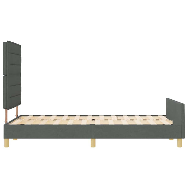 vidaXL Bed Frame with Headboard Dark Grey 140 x 190 cm Fabric