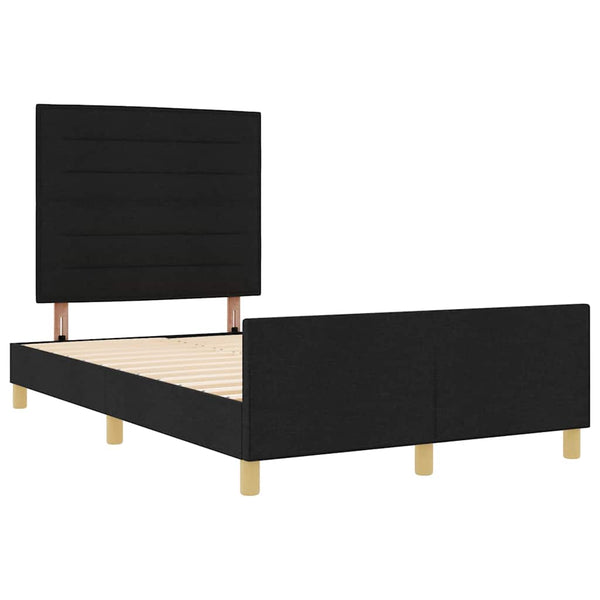 vidaXL Bed Frame with Headboard Black 140 x 190 cm Fabric