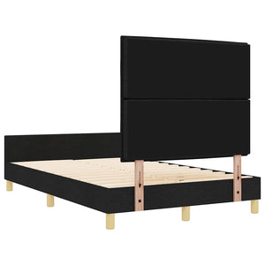vidaXL Bed Frame with Headboard Black 140 x 190 cm Fabric