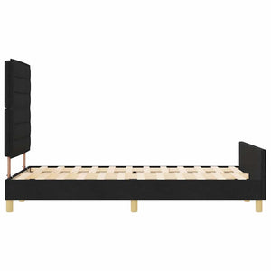 vidaXL Bed Frame with Headboard Black 140 x 190 cm Fabric