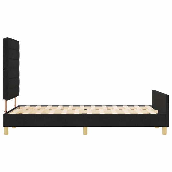vidaXL Bed Frame with Headboard Black 140 x 190 cm Fabric