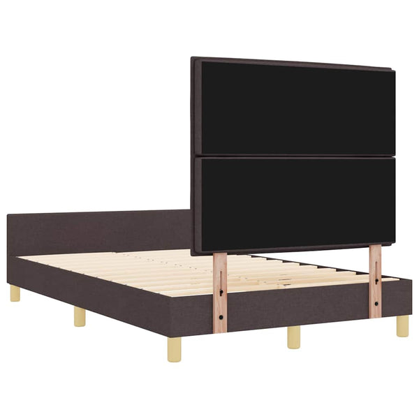 vidaXL Bed Frame with Headboard Dark Brown 140 x 190 cm Fabric
