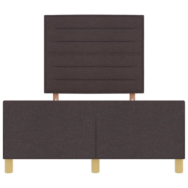 vidaXL Bed Frame with Headboard Dark Brown 140 x 190 cm Fabric