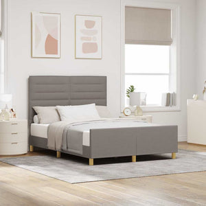 vidaXL Bed Frame with Headboard Taupe 140 x 190 cm Fabric