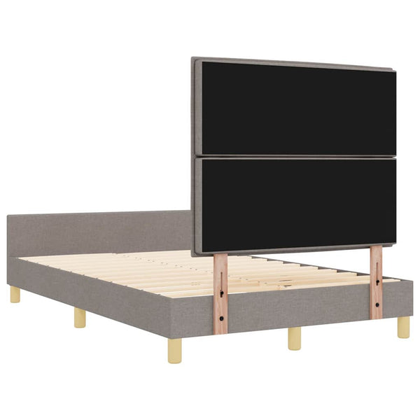 vidaXL Bed Frame with Headboard Taupe 140 x 190 cm Fabric