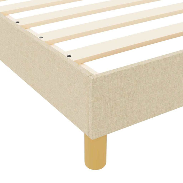 vidaXL Bed Frame with Headboard Cream 140 x 190 cm Fabric