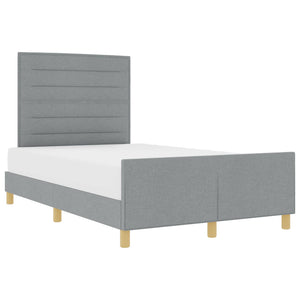 vidaXL Bed Frame with Headboard Light Grey 140 x 200 cm Fabric