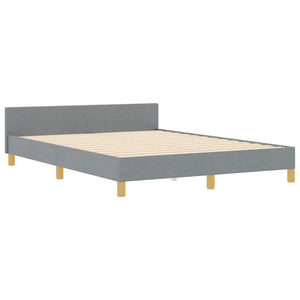 vidaXL Bed Frame with Headboard Light Grey 140 x 200 cm Fabric