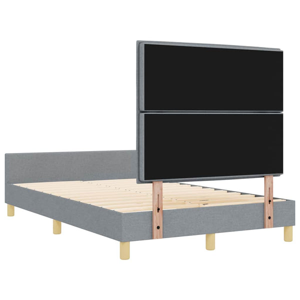 vidaXL Bed Frame with Headboard Light Grey 140 x 200 cm Fabric