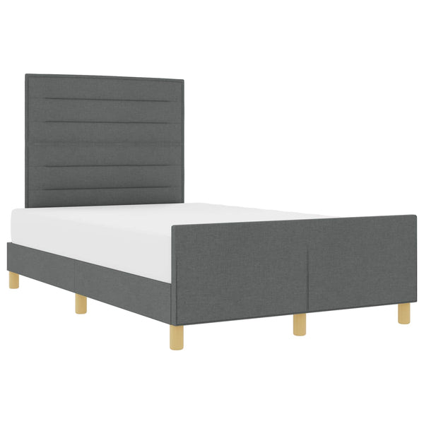 vidaXL Bed Frame with Headboard Dark Grey 140 x 200 cm Fabric