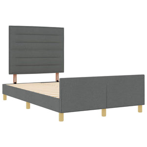 vidaXL Bed Frame with Headboard Dark Grey 140 x 200 cm Fabric