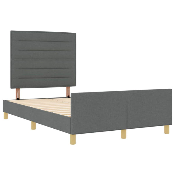 vidaXL Bed Frame with Headboard Dark Grey 140 x 200 cm Fabric