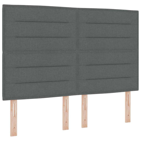 vidaXL Bed Frame with Headboard Dark Grey 140 x 200 cm Fabric