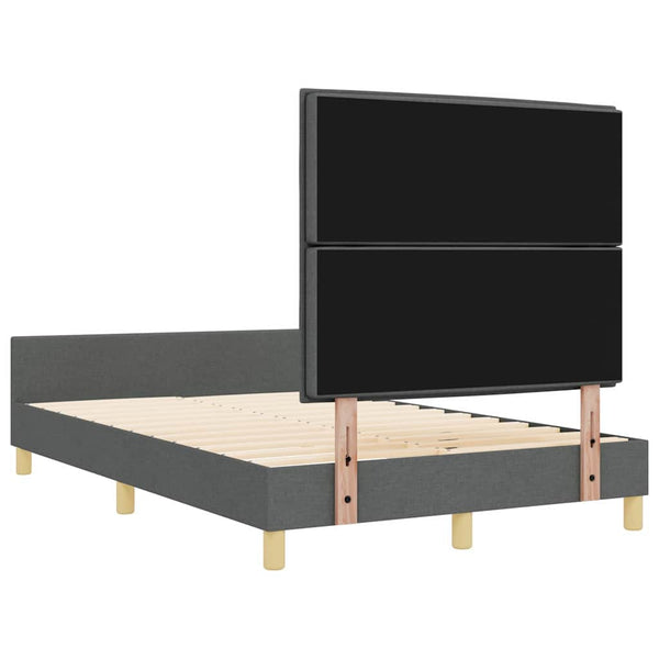 vidaXL Bed Frame with Headboard Dark Grey 140 x 200 cm Fabric