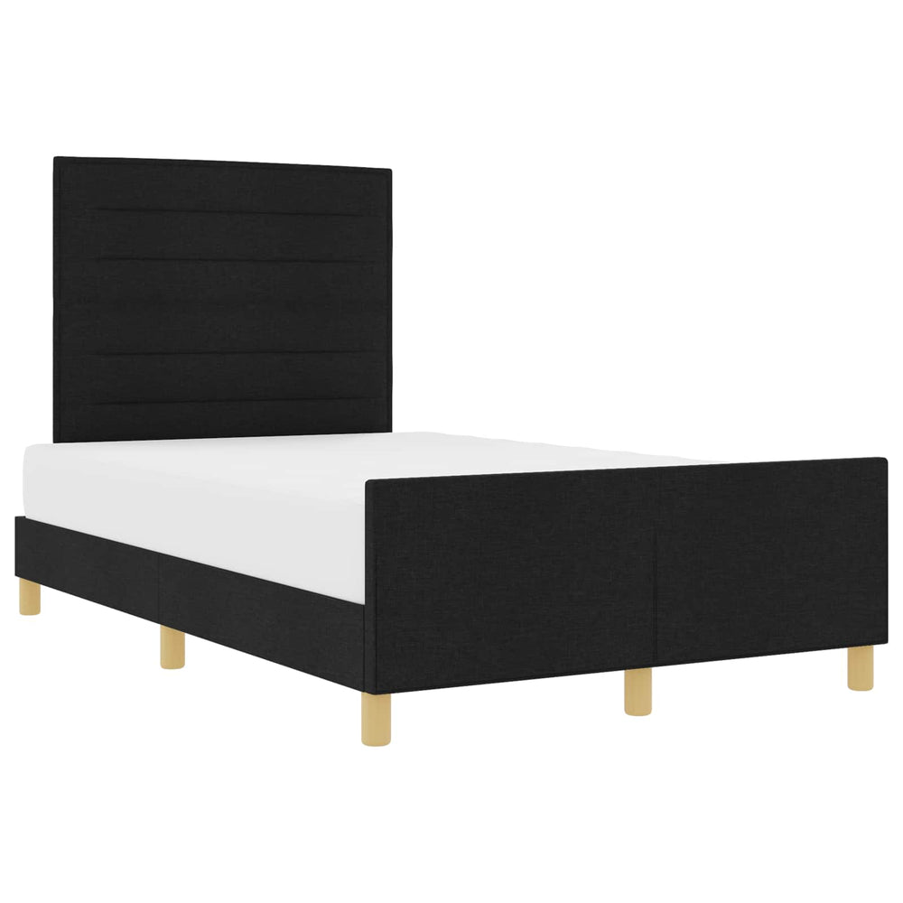 vidaXL Bed Frame with Headboard Black 140 x 200 cm Fabric