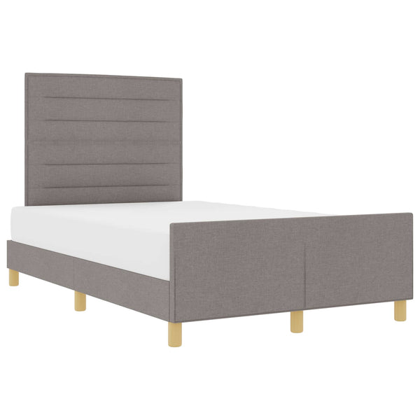 vidaXL Bed Frame with Headboard Taupe 140 x 200 cm Fabric